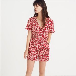 Madewell Wrap Front Romper in Mini Daisy Sz 0